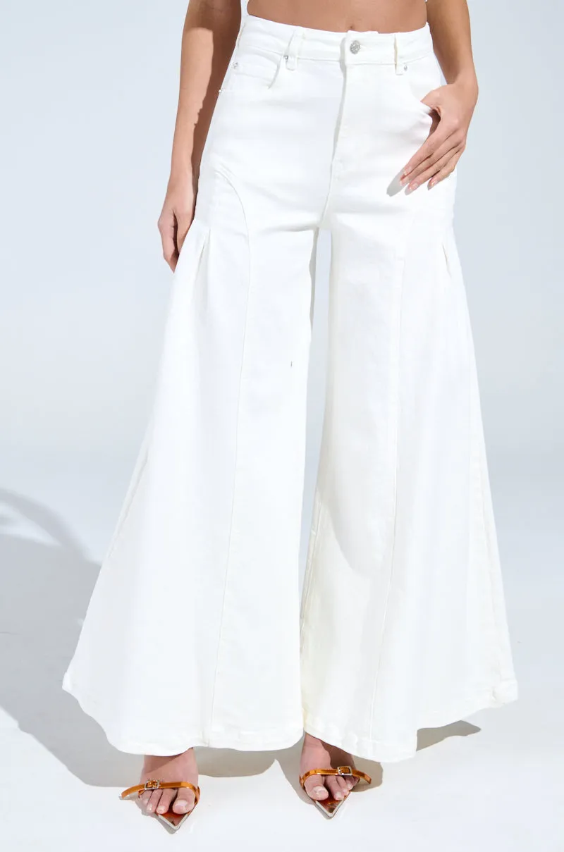TRENDY AND COOL WHITE WIDE LEG DENIM PANT sold by AKIRA product image thumbnail 4