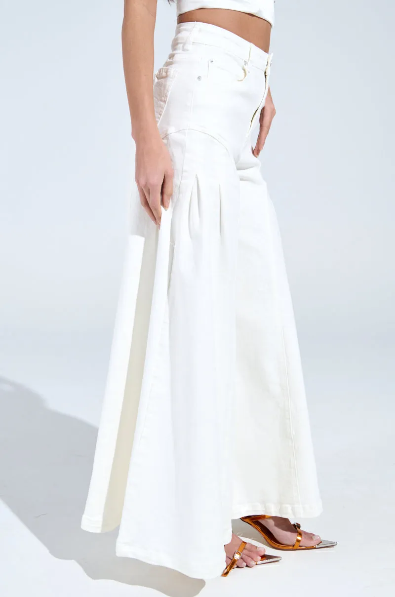 TRENDY AND COOL WHITE WIDE LEG DENIM PANT sold by AKIRA product image thumbnail 5