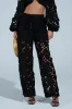 LATE NIGHT DREAMS FLORAL CUTOUT WIDE LEG PANT sold by AKIRA