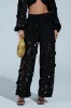 LATE NIGHT DREAMS FLORAL CUTOUT WIDE LEG PANT sold by AKIRA