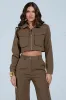 TAKE IT EASY CARGO BOMBER IN TAUPE sold by AKIRA