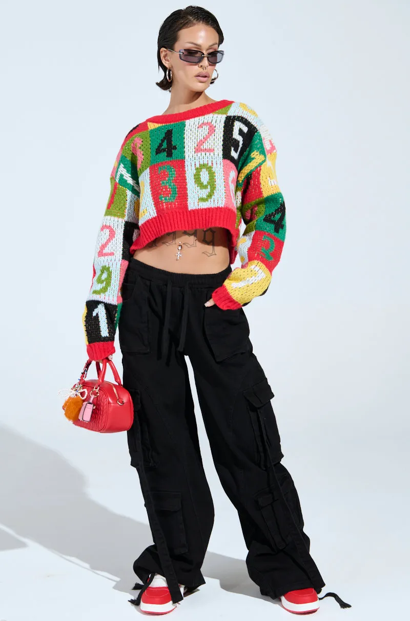 TOO MANY NUMBERS SWEATER sold by AKIRA product image thumbnail 5