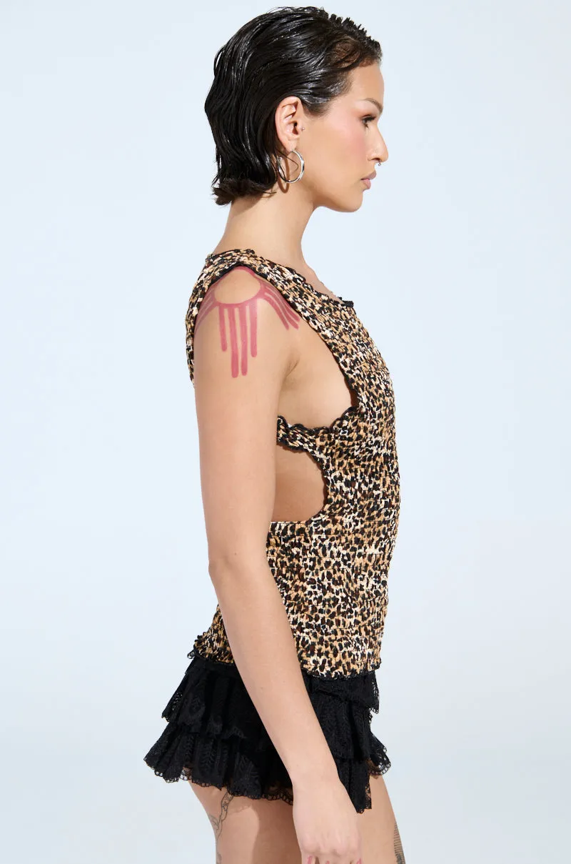 CHOLE OPEN BACK & SMOCKED BODY TOP sold by AKIRA product image thumbnail 3