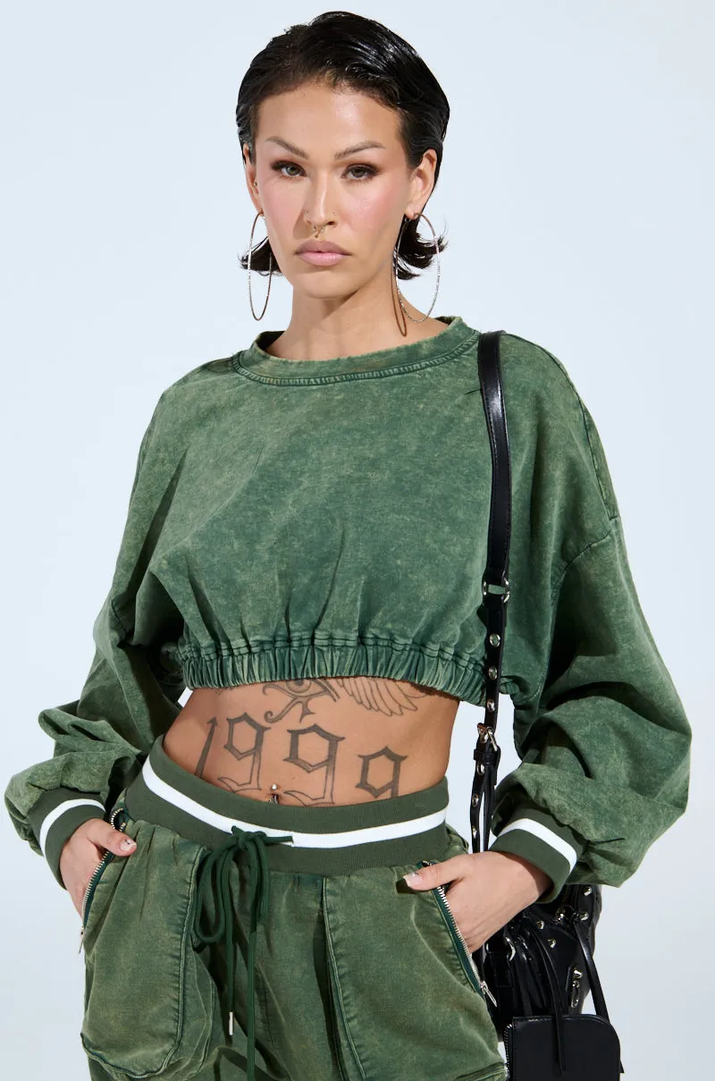 DUSTIN CROPPED CREW sold by AKIRA product image thumbnail 2