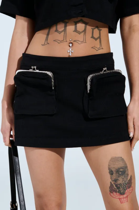 GIVE ME THE MONEY HONEY MINI SKIRT sold by AKIRA