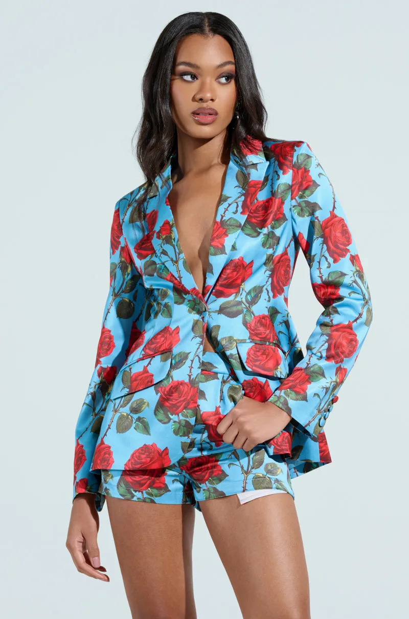 DOZEN ROSES SATIN BLAZER sold by AKIRA product image thumbnail 2
