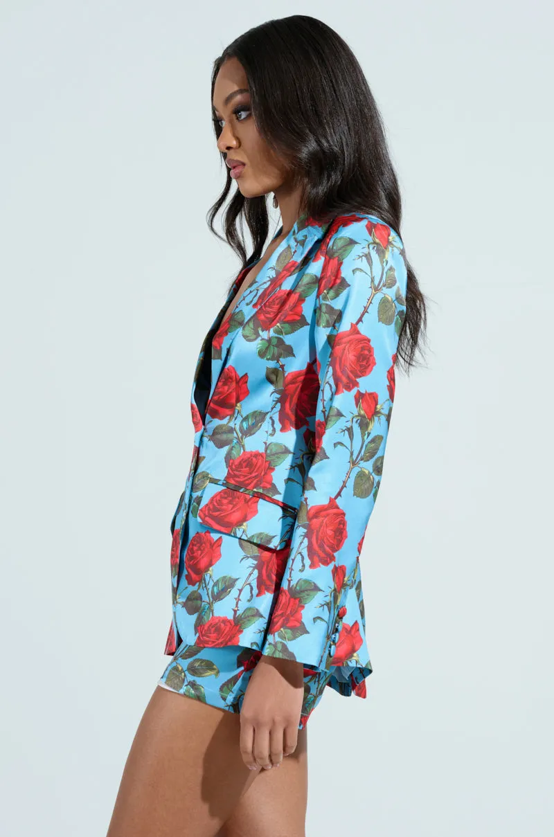 DOZEN ROSES SATIN BLAZER sold by AKIRA product image thumbnail 3