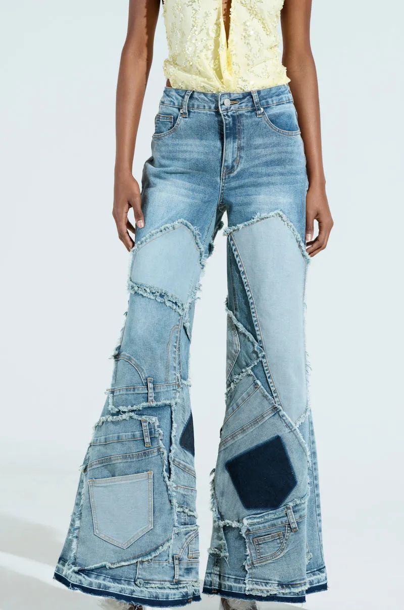 ALL OVER ME DENIM PATCHWORK JEANS sold by AKIRA