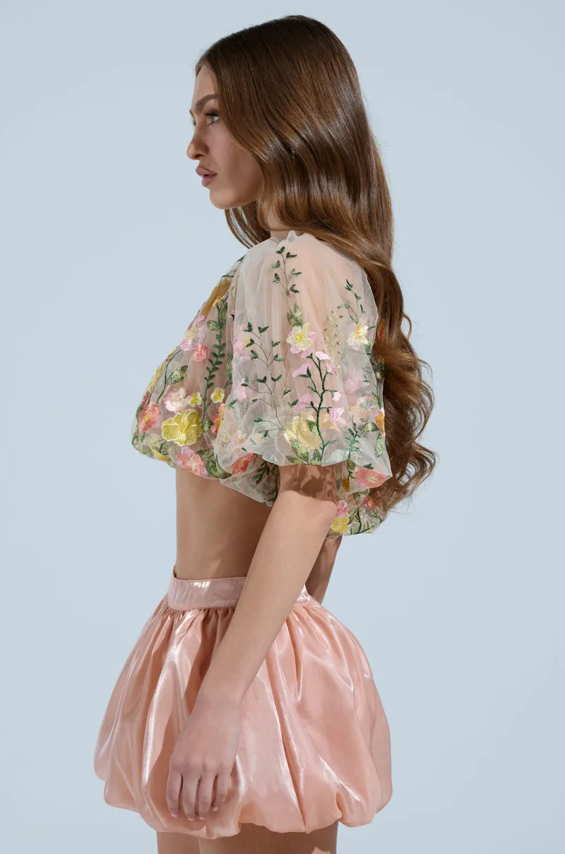 GARDEN PARTY FLORAL EMBROIDERY TULLE TOP sold by AKIRA product image thumbnail 3