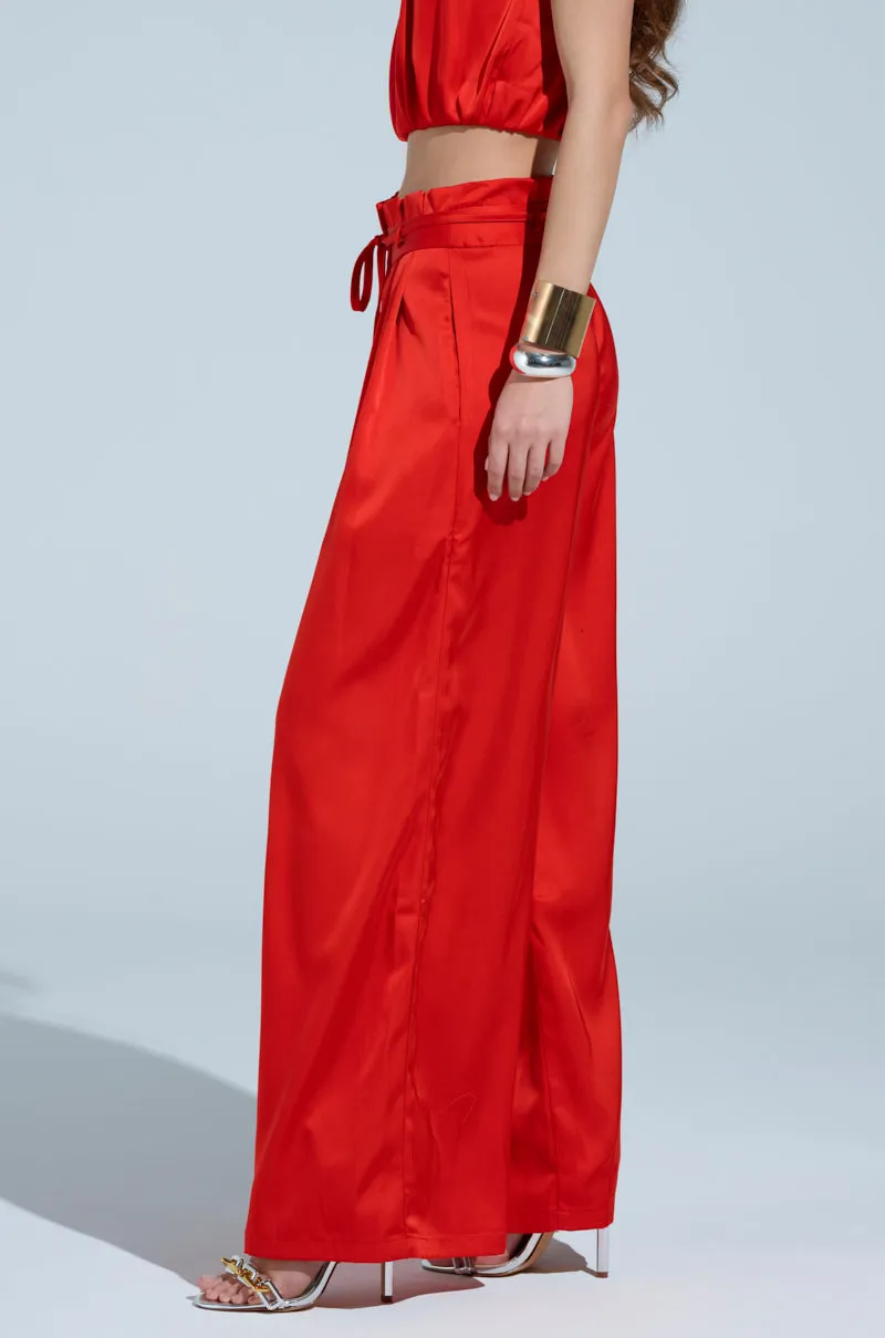 MEREDITH BLAKE SATIN WIDE LEG PANT sold by AKIRA product image thumbnail 3