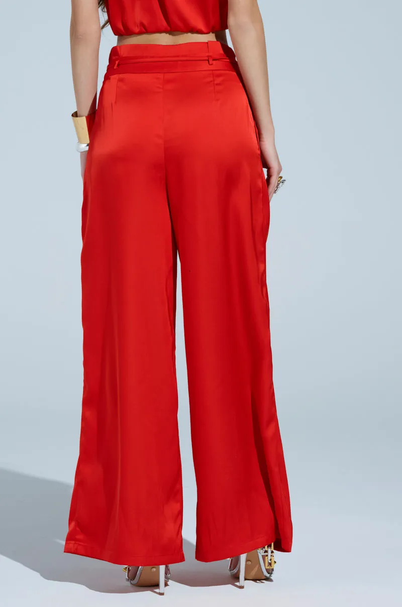 MEREDITH BLAKE SATIN WIDE LEG PANT sold by AKIRA product image thumbnail 4