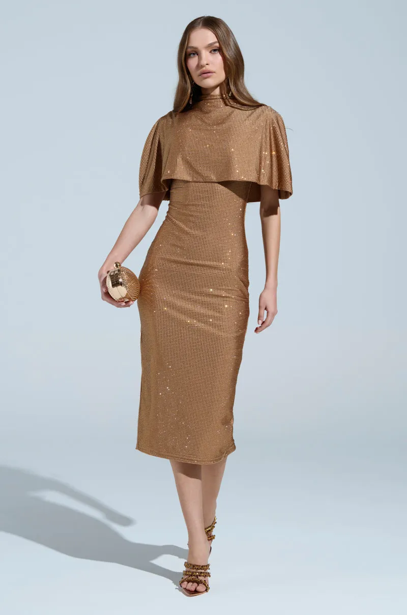 DREKE SAID IT BEST RHINESTONE MIDI DRESS sold by AKIRA