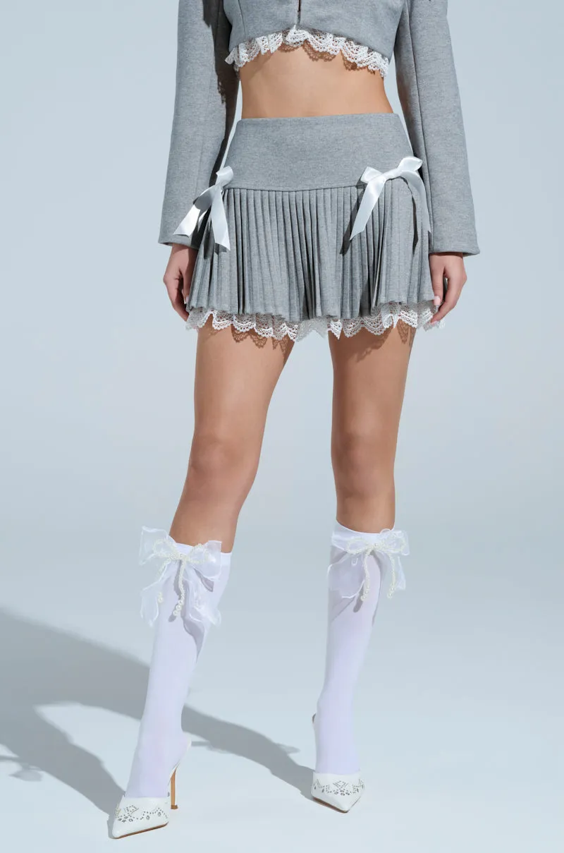 MARLEY LACE TRIM MINI SKIRT sold by AKIRA product image thumbnail 3