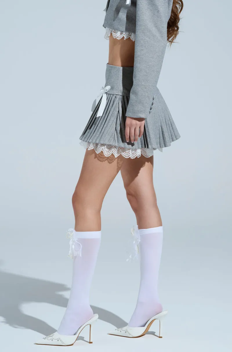 MARLEY LACE TRIM MINI SKIRT sold by AKIRA product image thumbnail 4