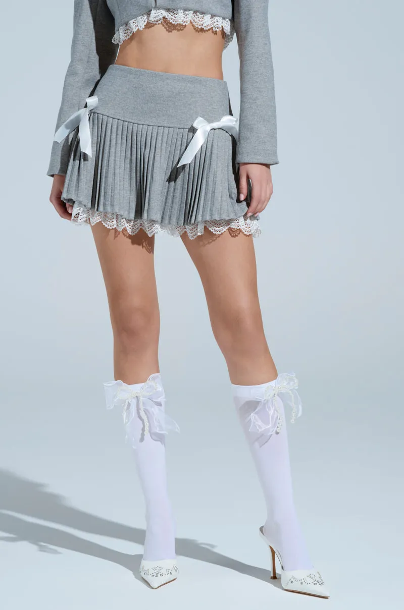 MARLEY LACE TRIM MINI SKIRT sold by AKIRA product image thumbnail 2