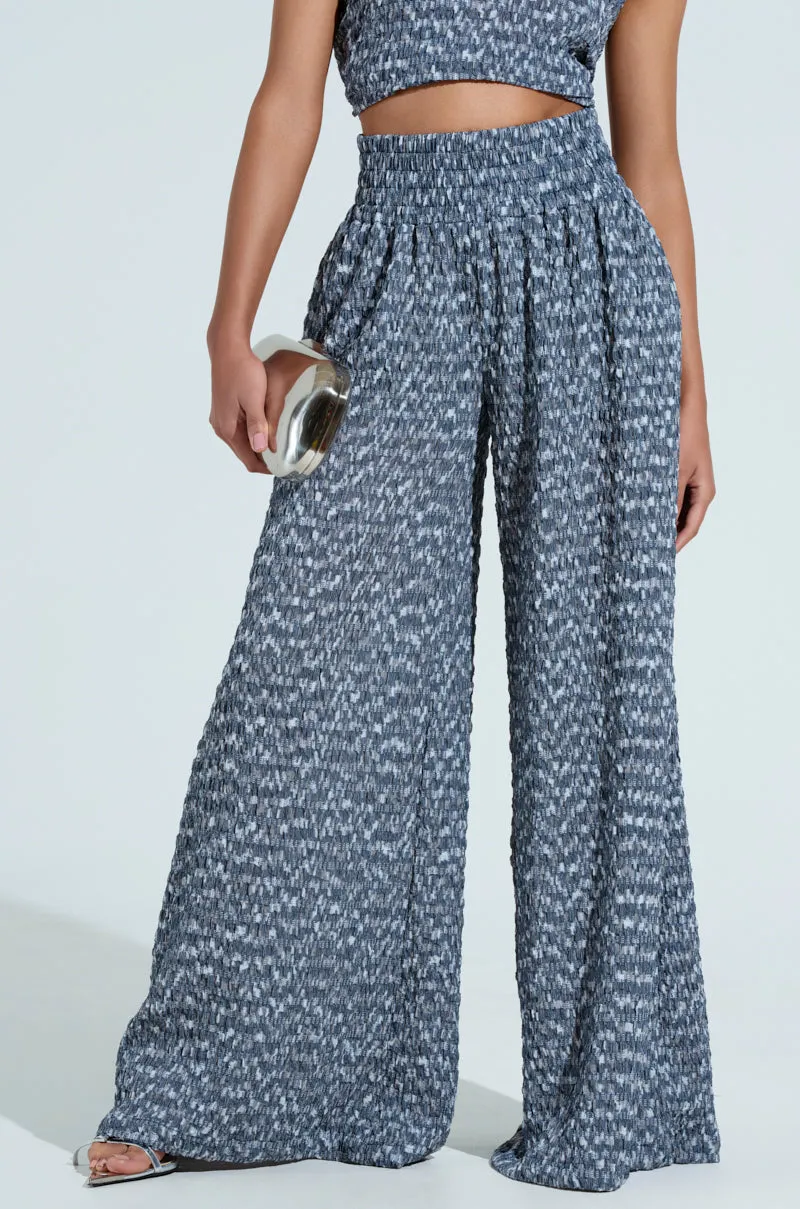 MULTI TEXTURED WIDE LEG PALAZZO PANT sold by AKIRA product image thumbnail 3