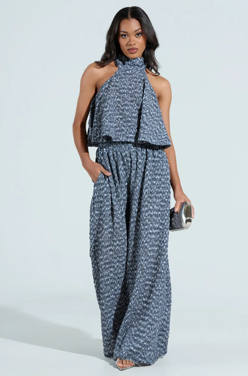 MULTI TEXTURED WIDE LEG PALAZZO PANT sold by AKIRA