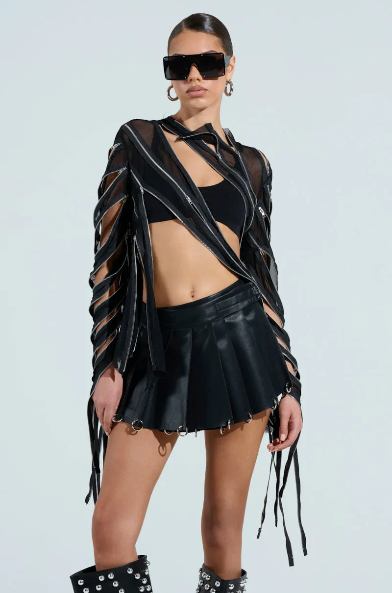CROSS ZIP MESH TOP sold by AKIRA product image thumbnail 5