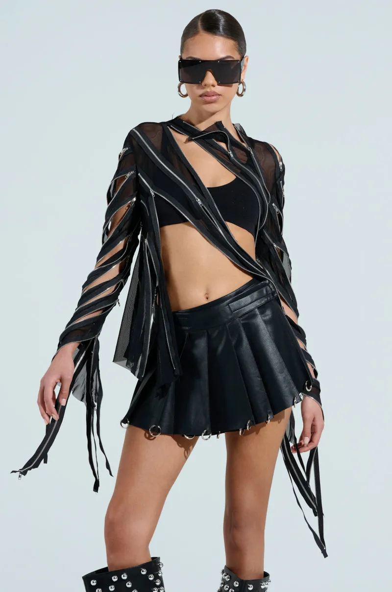 CROSS ZIP MESH TOP sold by AKIRA product image thumbnail 3