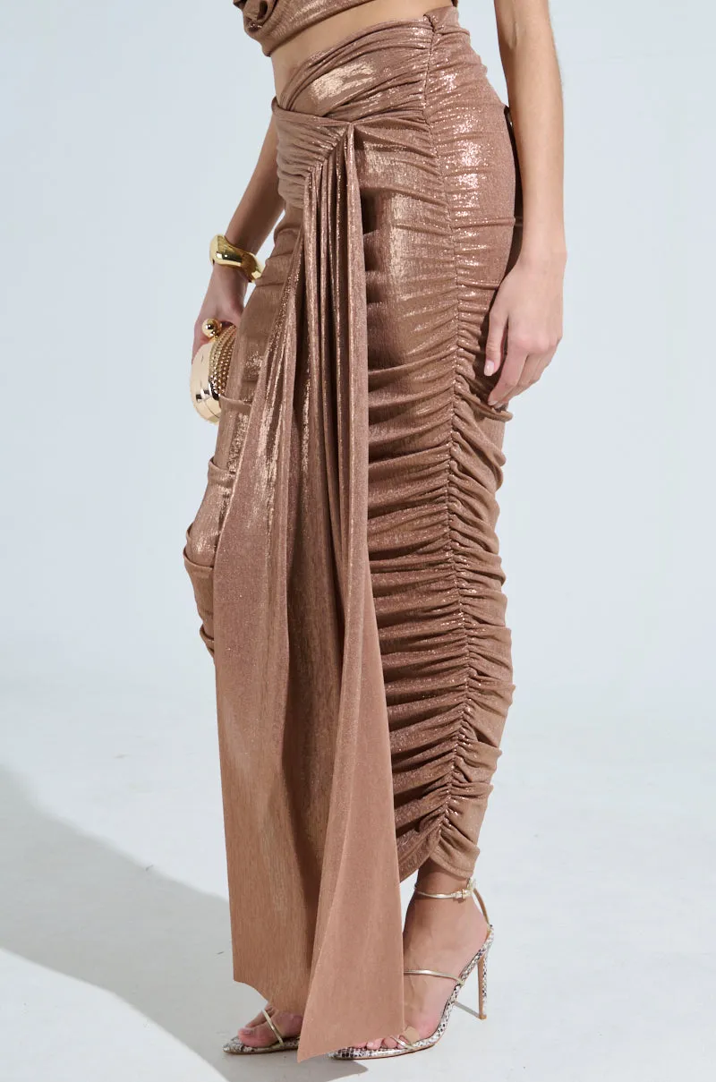 ALL OF THE GLAMOUR SLINKY MAXI SKIRT IN MAUVE sold by AKIRA product image thumbnail 4