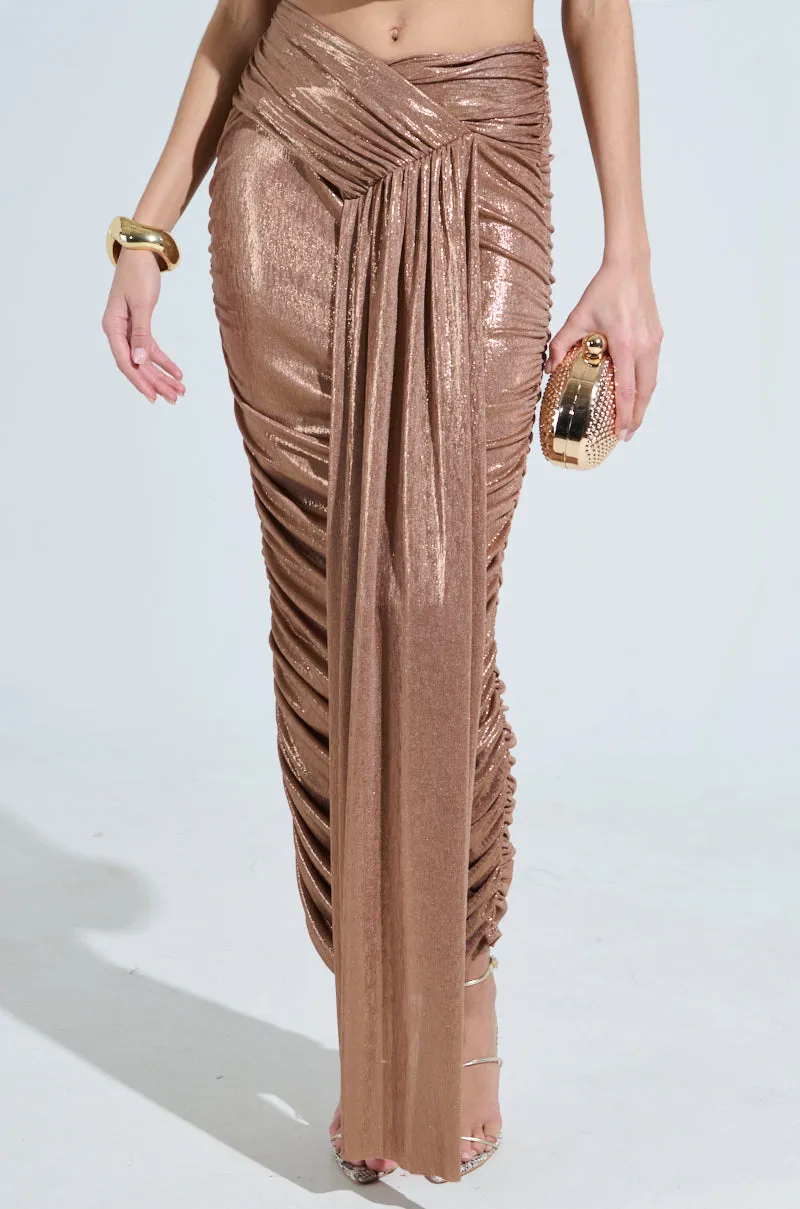 ALL OF THE GLAMOUR SLINKY MAXI SKIRT IN MAUVE sold by AKIRA product image thumbnail 2
