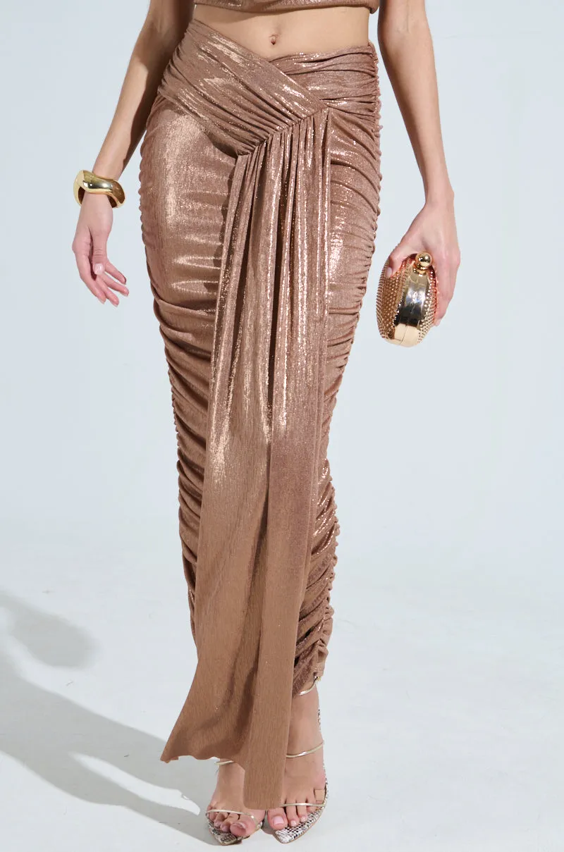 ALL OF THE GLAMOUR SLINKY MAXI SKIRT IN MAUVE sold by AKIRA product image thumbnail 3