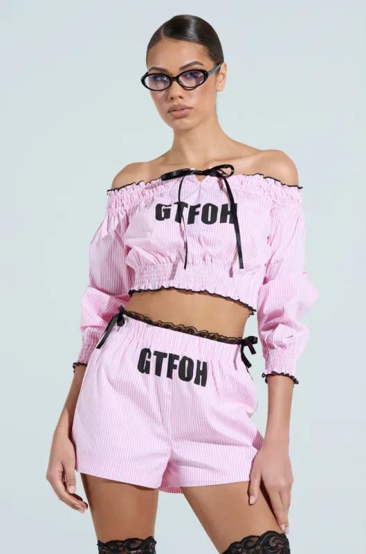 GTFOH OFF THE SHOULDER TOP sold by AKIRA