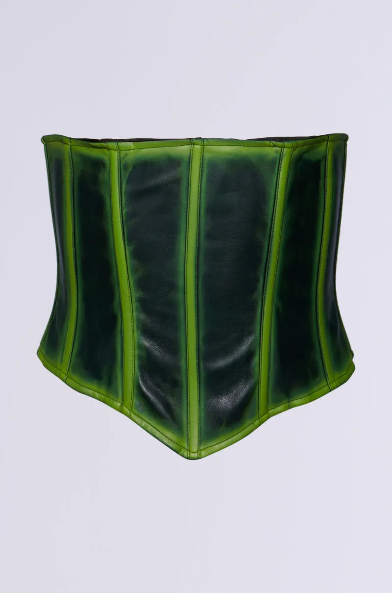 CHARLI GREEN SPRAY CORSET BELT sold by AKIRA