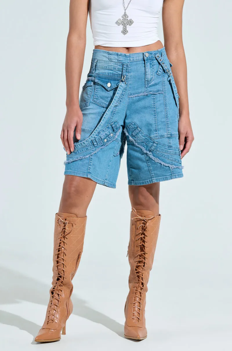 GRAB ME CLOSER DENIM BERMUDA SHORT sold by AKIRA product image thumbnail 2