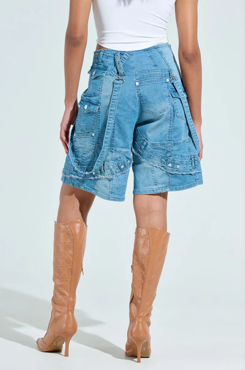 GRAB ME CLOSER DENIM BERMUDA SHORT sold by AKIRA product image thumbnail 4