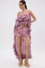 REVERENT FLORAL HIGH LOW BLOUSE TOP sold by AKIRA