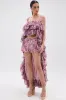 REVERENT FLORAL HIGH LOW BLOUSE TOP sold by AKIRA