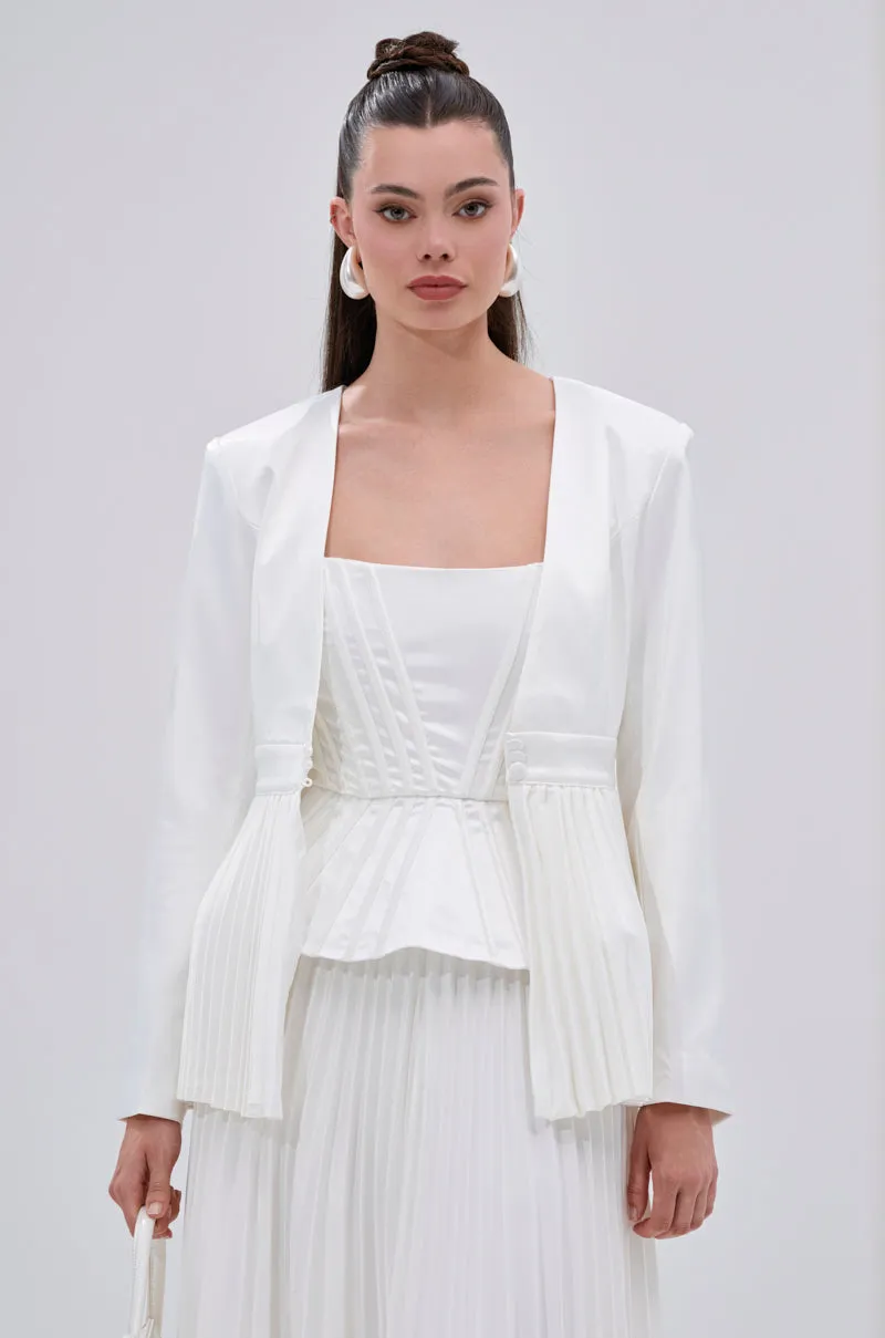 SWEET THING PLEATED SATIN BLAZER sold by AKIRA product image thumbnail 2