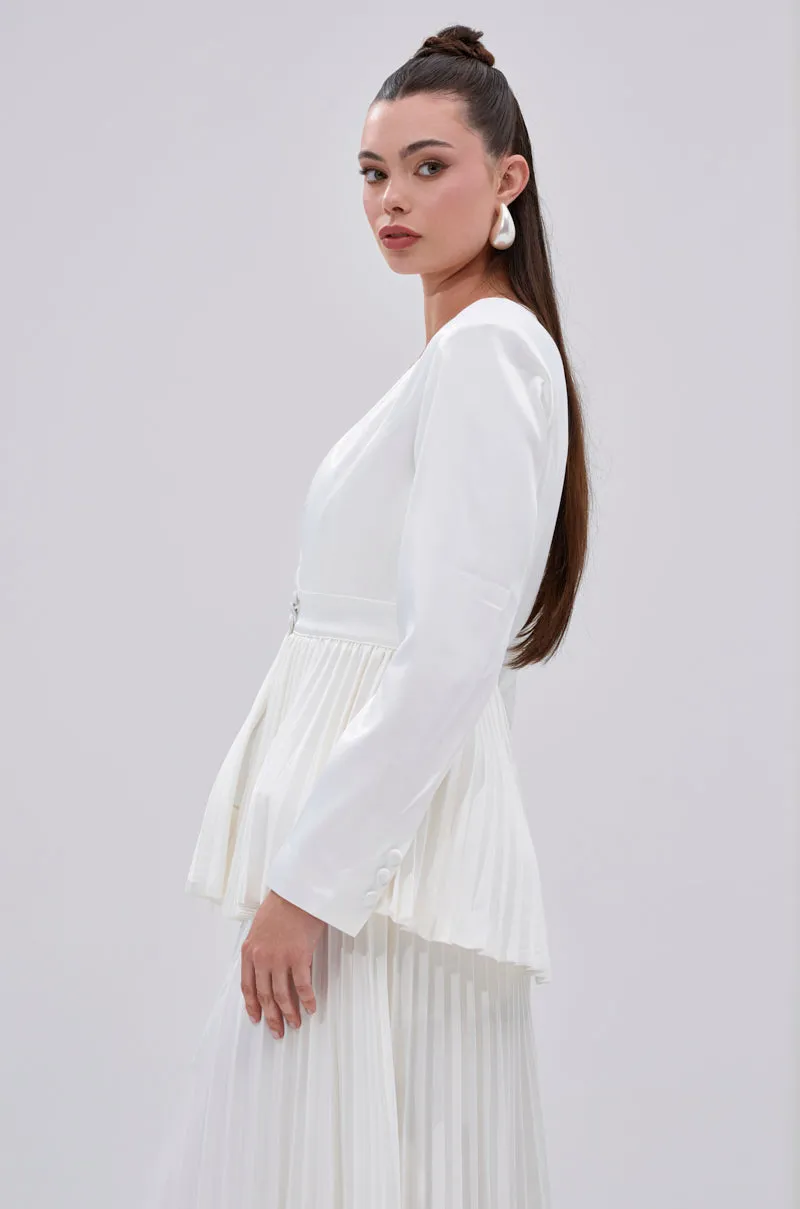 SWEET THING PLEATED SATIN BLAZER sold by AKIRA product image thumbnail 4