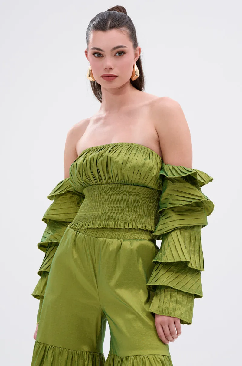 RUFFLE CITY BLOUSE sold by AKIRA