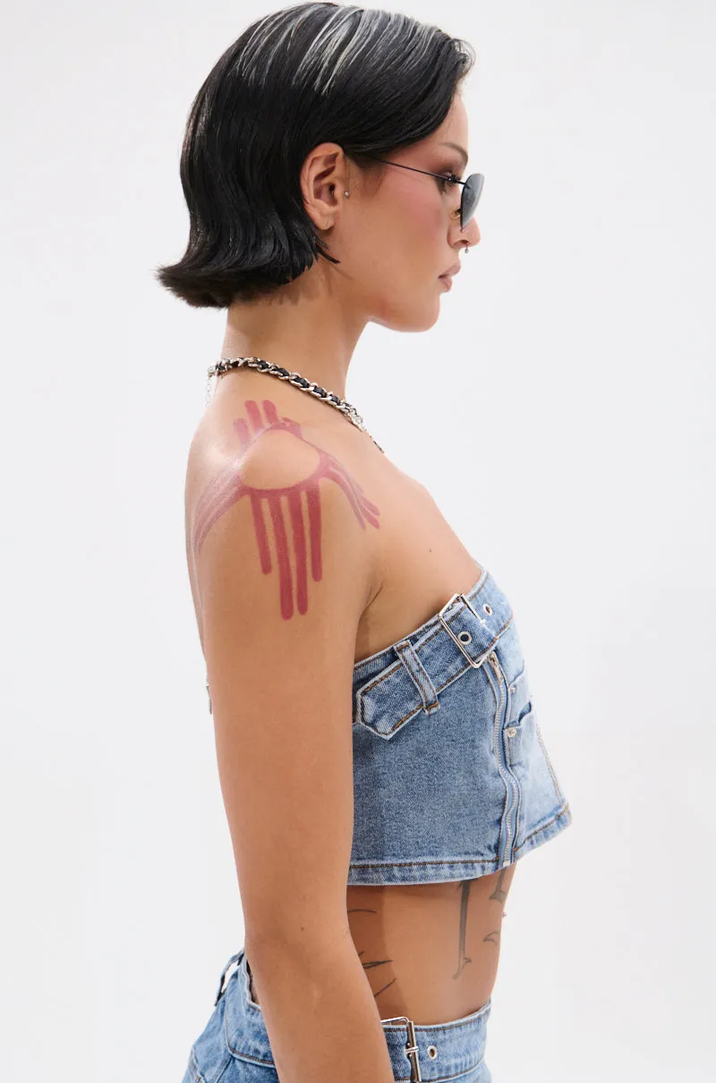 ASHLIN DENIM TUBE TOP sold by AKIRA product image thumbnail 4
