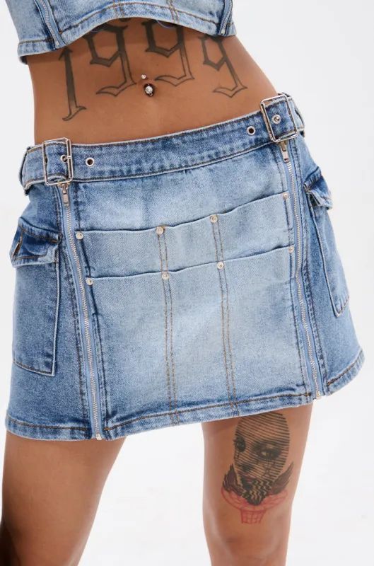 ASHLIN MINI DENIM SKIRT sold by AKIRA