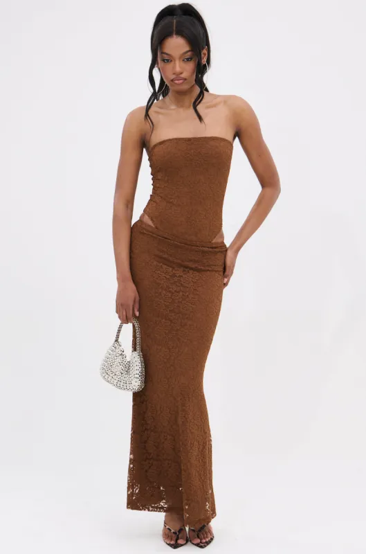 PUCKER UP LACE MAXI SKIRT sold by AKIRA