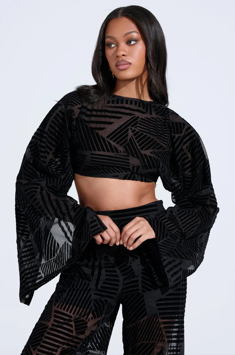 HAVING REGRETS ABOUT YOU SEE THROUGH BLOUSE sold by AKIRA