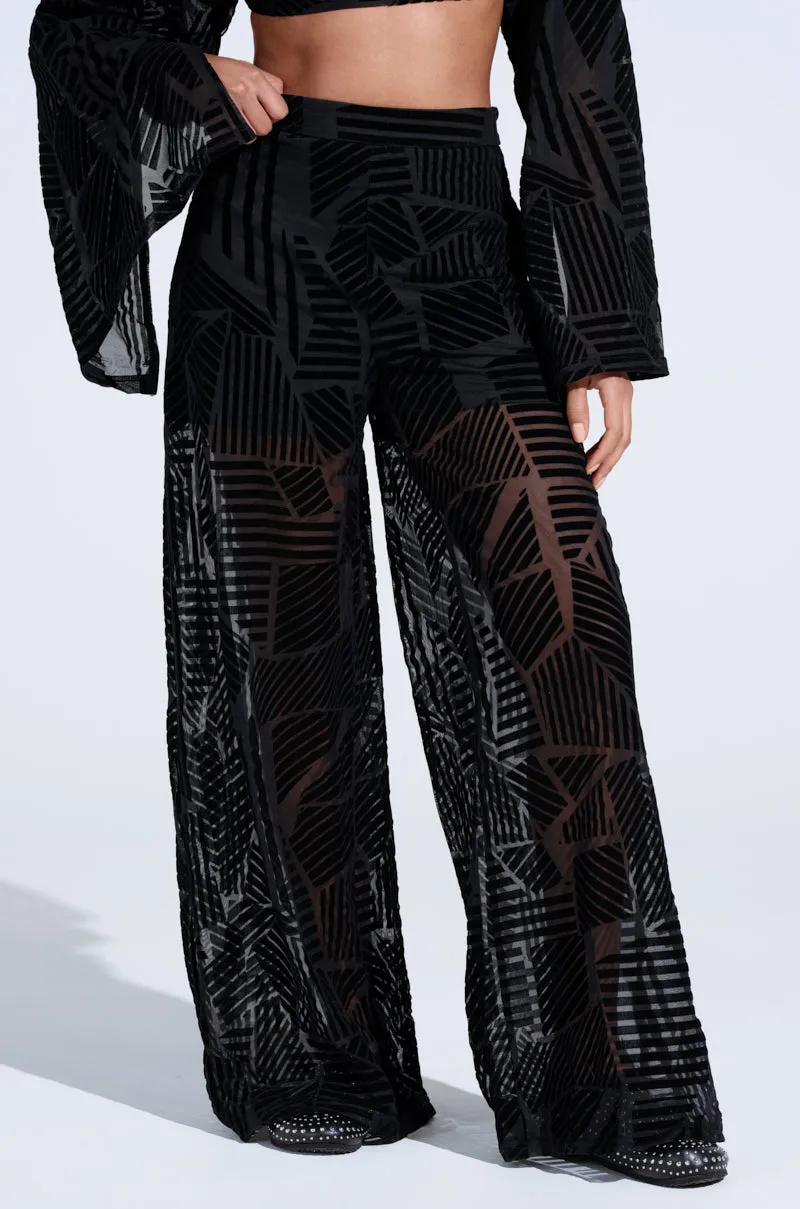 HAVING REGRETS ABOUT YOU SEE THROUGH PALAZZO PANT sold by AKIRA product image thumbnail 2