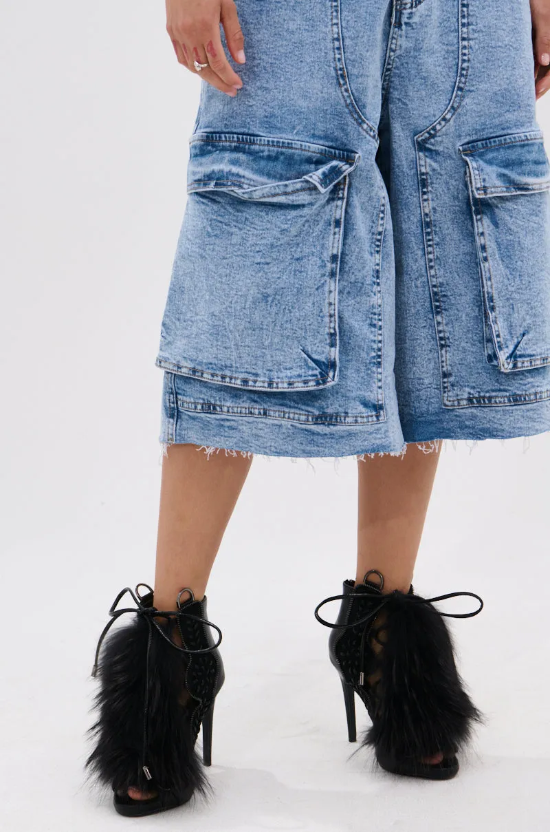 AZALEA WANG SHAINY BLACK FUR SANDAL sold by AKIRA product image thumbnail 3