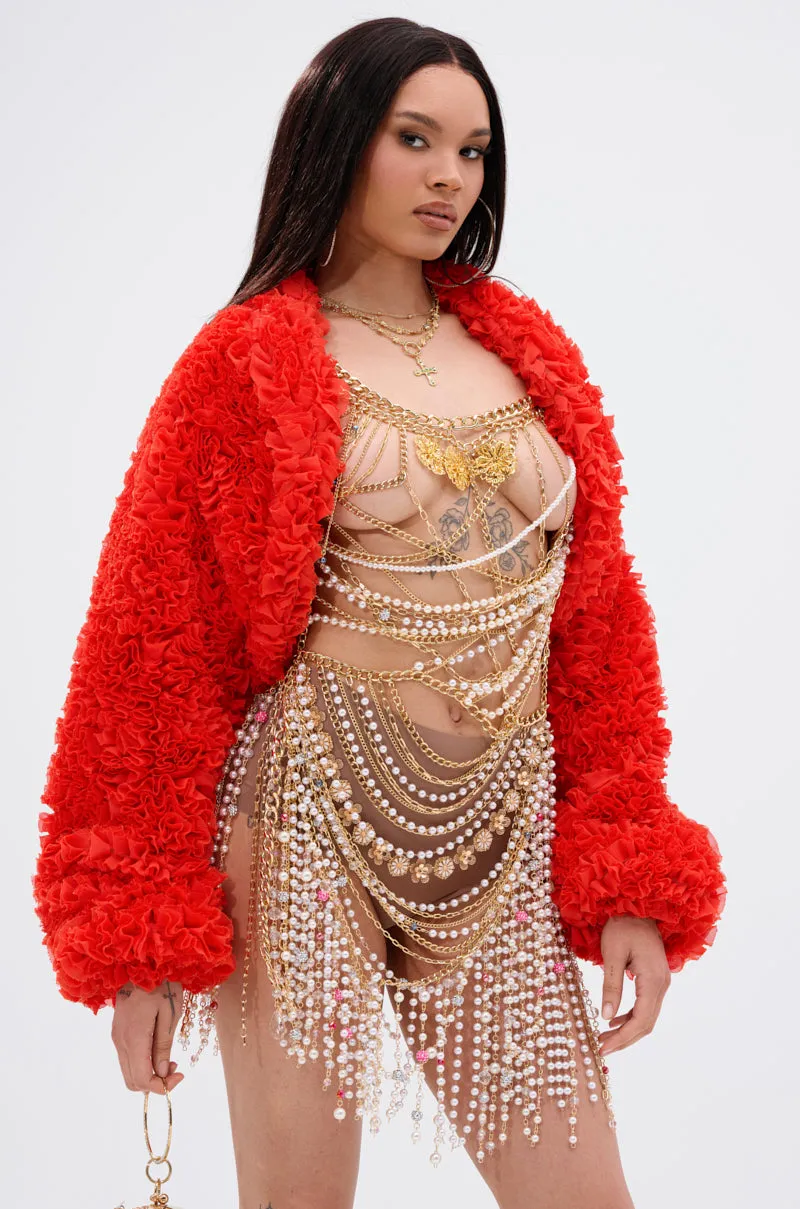 FIRED UP CHIFFON SHRUG sold by AKIRA product image thumbnail 4