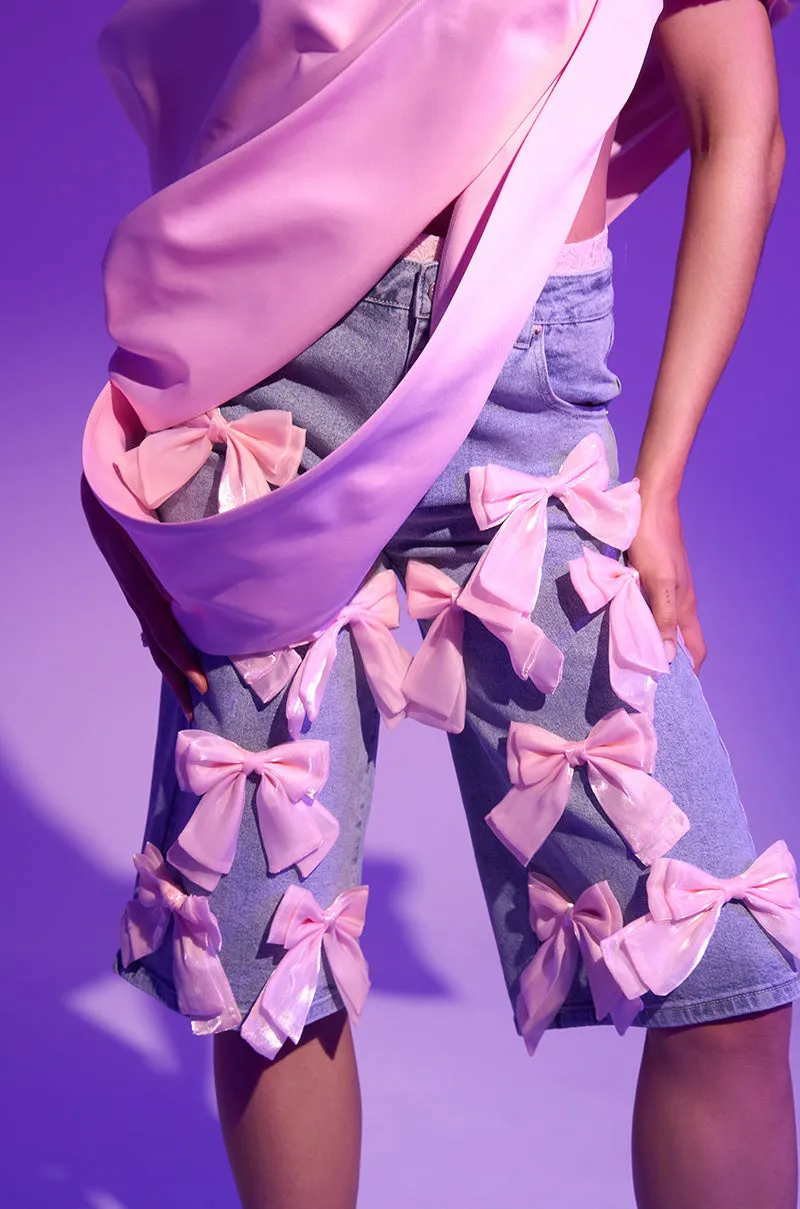 BOWS ALL OVER DENIM BERMUDA SHORT sold by AKIRA product image thumbnail 2