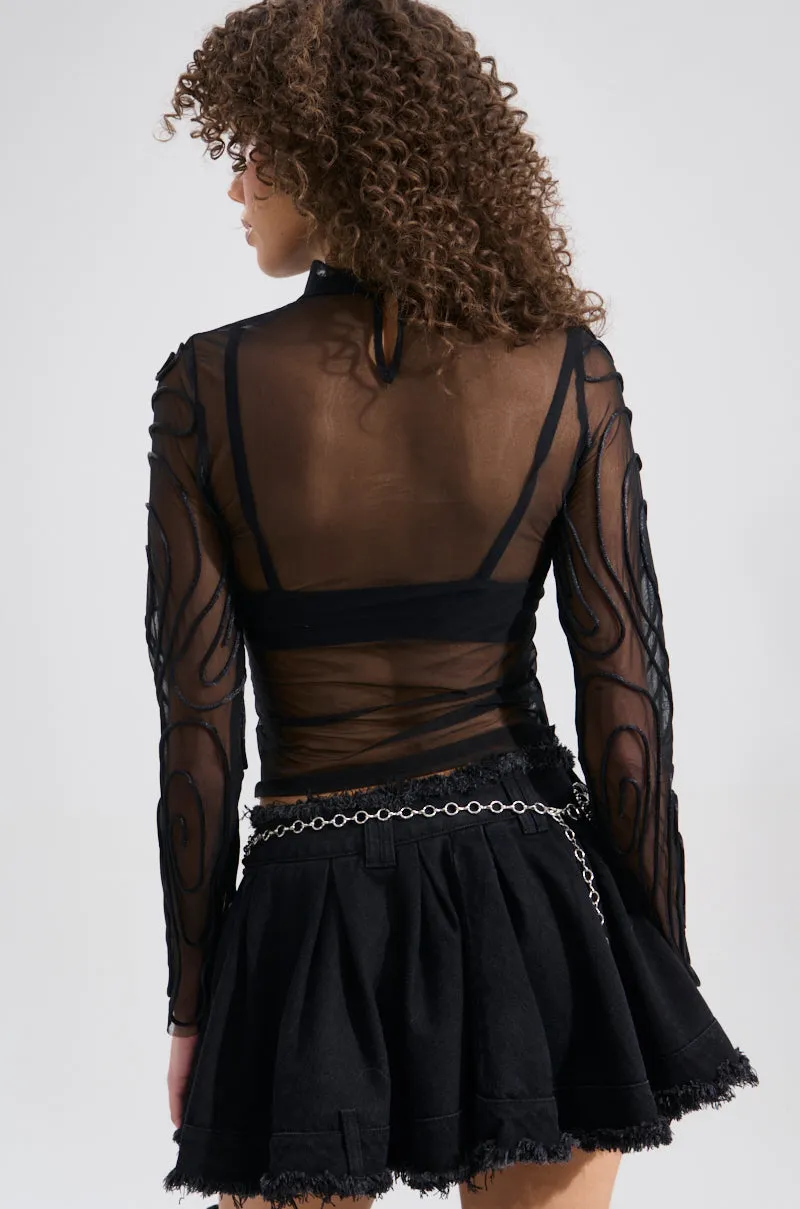 BODY LINES TRIM DETAILED MESH TOP sold by AKIRA product image thumbnail 5