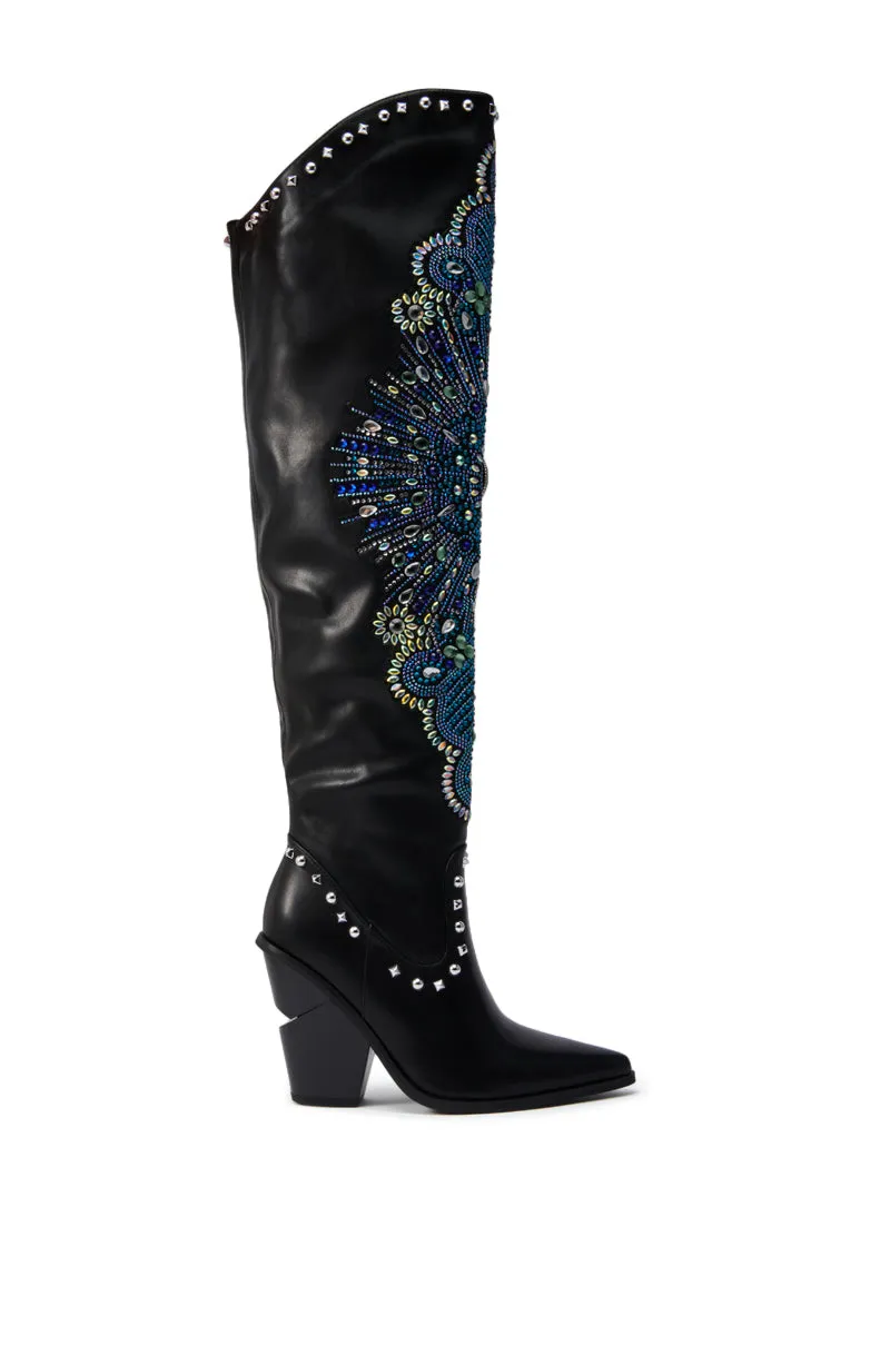 AZALEA WANG AXELBEAT BLACK EMBELLISHED WESTERN BOOT sold by AKIRA product image thumbnail 5