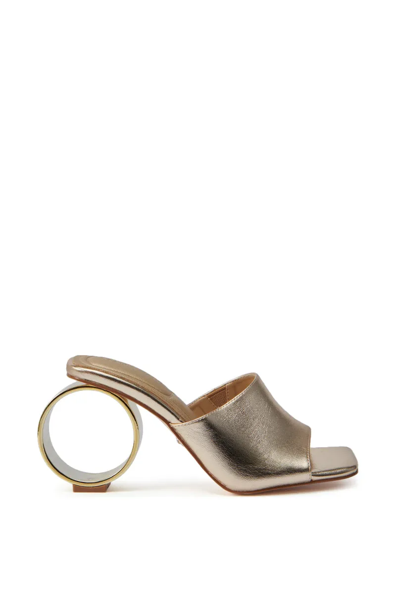 AZALEA WANG CORABELLE GOLD NOVELTY HEEL SANDAL sold by AKIRA product image thumbnail 4