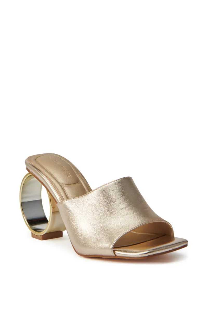 AZALEA WANG CORABELLE GOLD NOVELTY HEEL SANDAL sold by AKIRA product image thumbnail 5