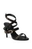 AZALEA WANG MAZOLE BLACK TAPE MEASURE DETAIL WRAP UP SANDAL sold by AKIRA