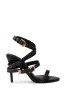 AZALEA WANG MAZOLE BLACK TAPE MEASURE DETAIL WRAP UP SANDAL sold by AKIRA