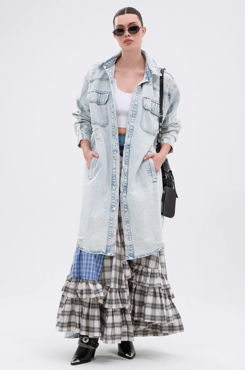 ZOEY HOODED DENIM JACKET sold by AKIRA